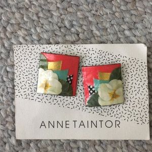 Paper mache flower earrings